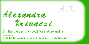 alexandra krivacsi business card